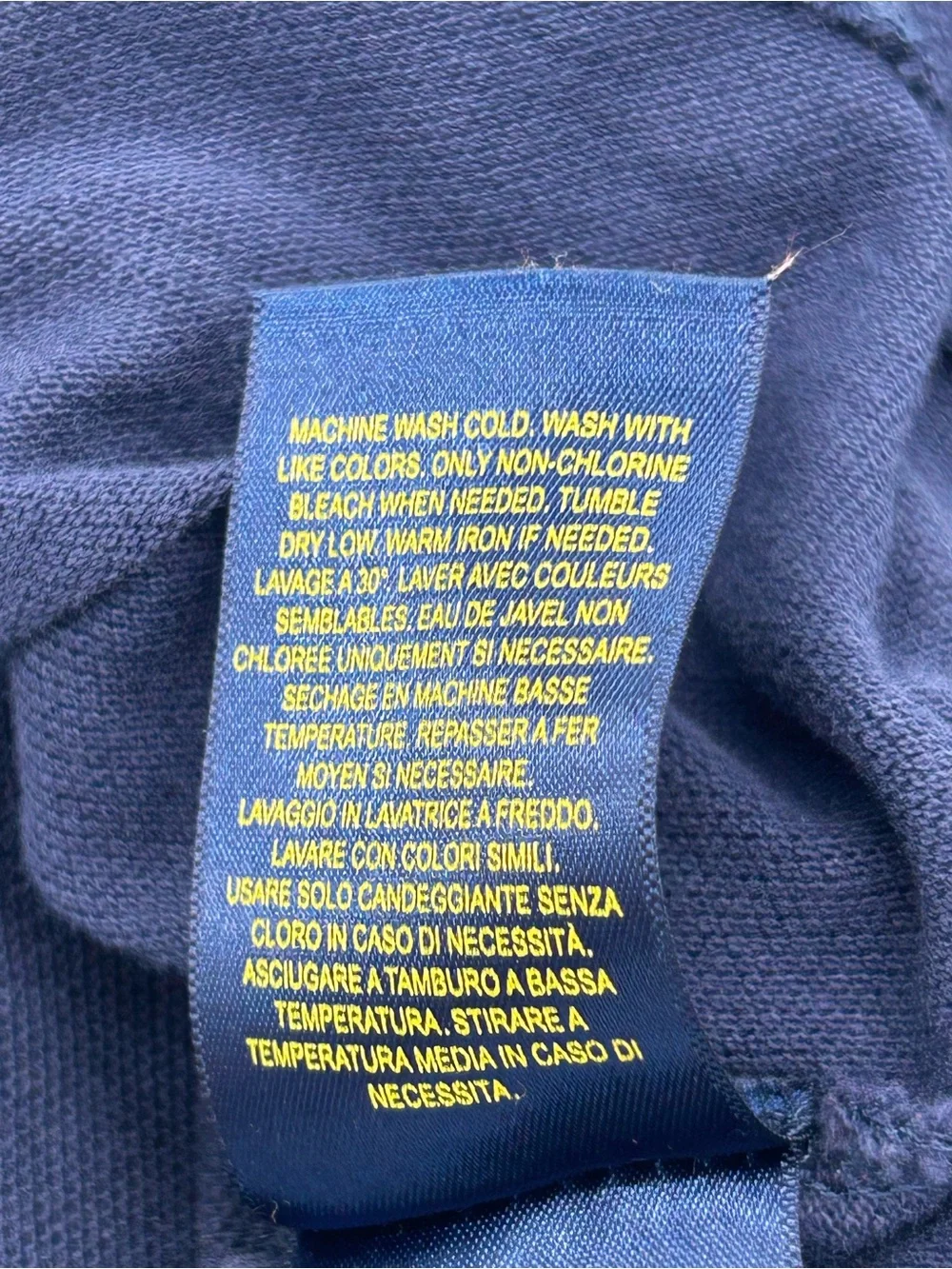 Polo by Ralph Lauren Boys Navy Blue Royal Blue Gold Stripe Shirt Size 14/16